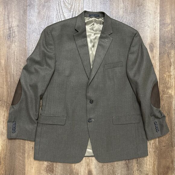 Ralph Lauren Herringbone Equestrian Blazer Sport Coat W/Elbow Patches Size 46R - Picture 5 of 16